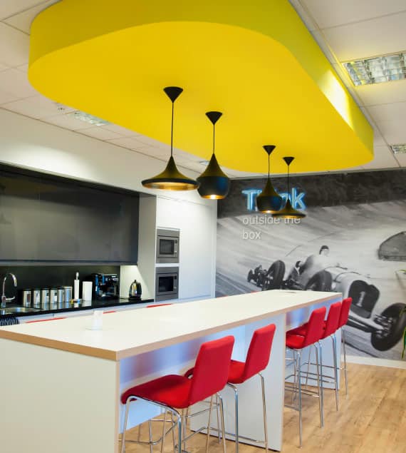 pendant lighting for yellow offices