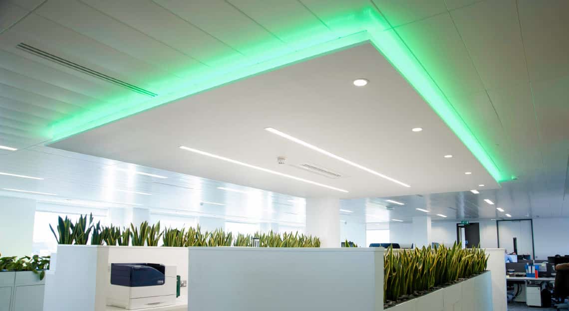bespoke green ceiling lighting