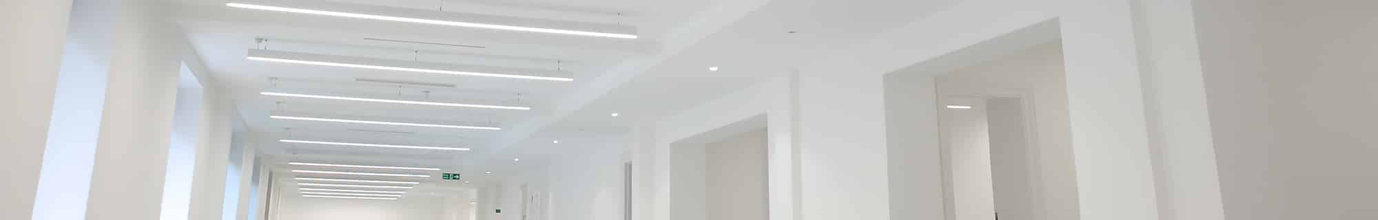 M-Line Suspended Linear Lighting in white