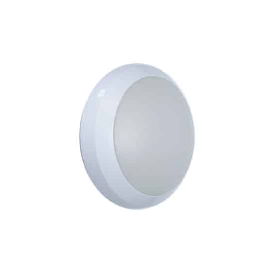 round bulkhead light with white frame