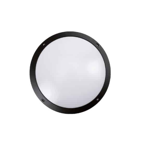 circular bulkhead light with black frame
