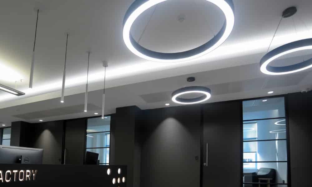 suspended circular lighting black