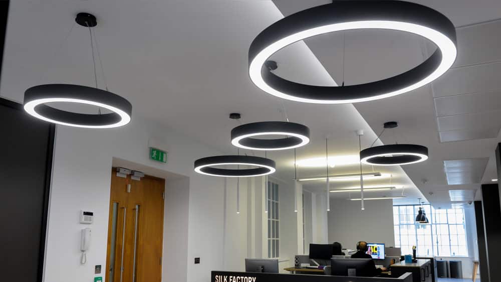 dark side circular lighting in office
