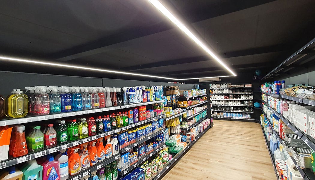 m-line bespoke lighting in retail outlet