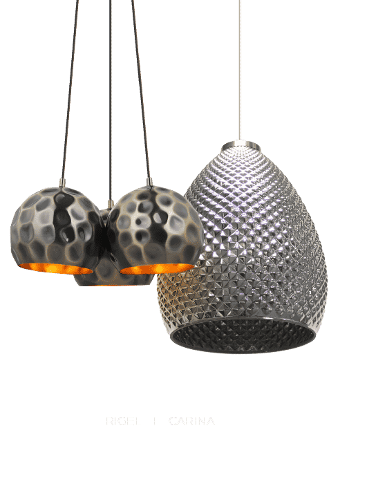two different pendant lightings with white background