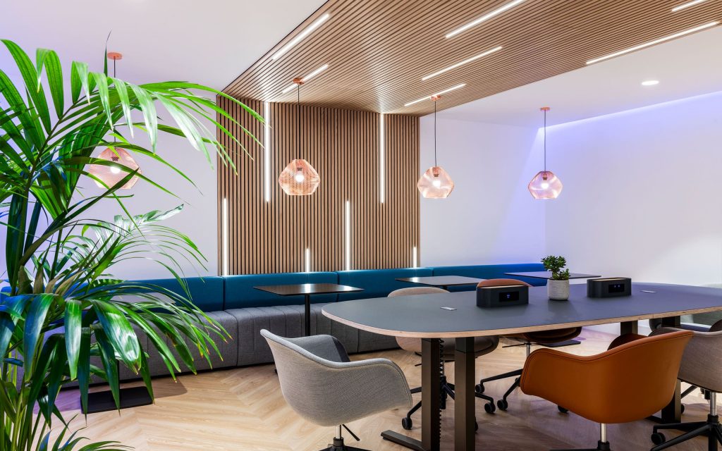 Image Showing Waterfall Lighting Feature in Luxury Furniture Showroom