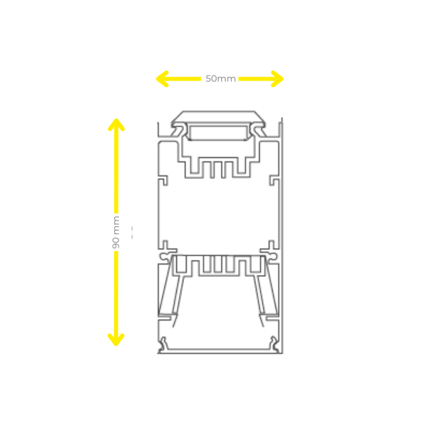 M-Line Suspended or Surface mounted dimensional drawings