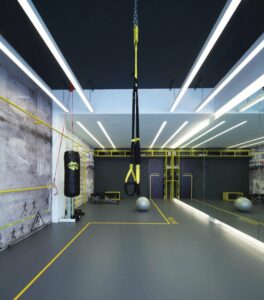 M-Line 82 Low Glare Linear LED lighting by Mount Lighting - installed in gymnasium